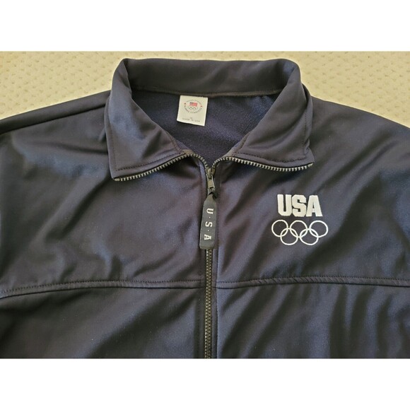 Men's US Olympic Committee Full Zip Track Jacket XL Made In USA USOC - Picture 2 of 4